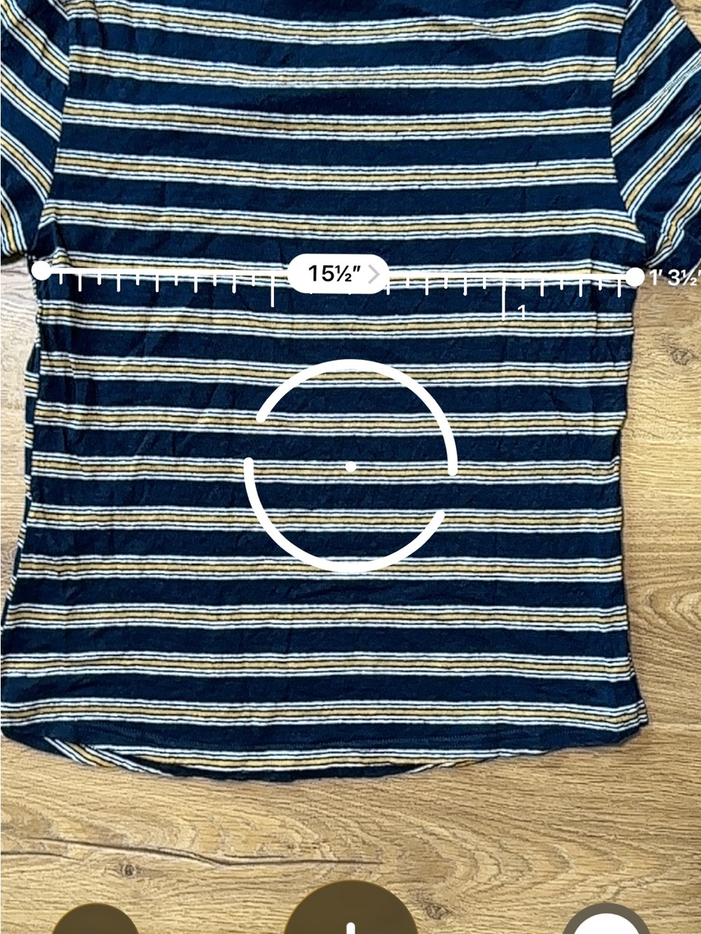 Frame 100% Linen Navy Striped Tee Size Medium - Picture 6 of 7